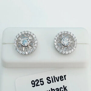 "925 Sterling Silver Cubic Zirconia Earrings, U19254806